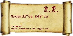 Madarász Róza névjegykártya